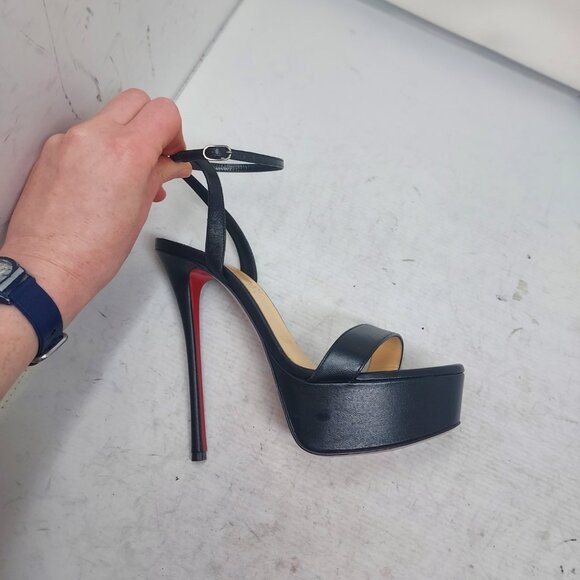 Christian Louboutin Loubi Queen Alta Black Platform Sandal - Picture 3 of 16